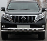 Toyota Land Cruiser Prado 150 2009-2023 Front bumper guard ST016-2 (stainless steel) photo 1