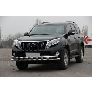 Front bumper guard ST016-2 (stainless steel) Toyota Land Cruiser Prado 150 2009-2023 photo 2