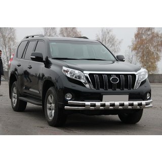 Front bumper guard ST016-2 (stainless steel) Toyota Land Cruiser Prado 150 2009-2023 photo 3