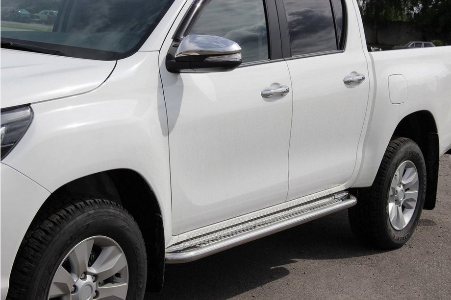 Toyota Hilux 2015- Side Steps KB001 Stainless Steel Image