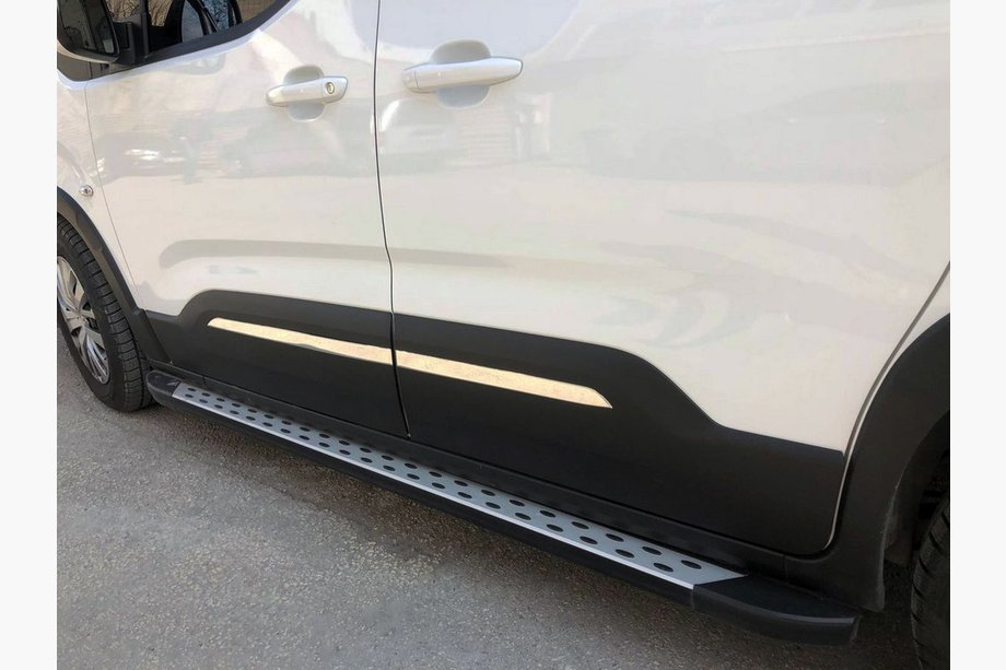 Peugeot Partner/Rifter 2019- Stainless Steel Door Molding Covers OmsaLine - Italian Stainless Steel Image