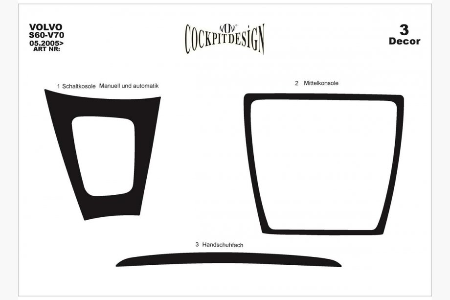 Volvo S60 2000-2009 Dashboard Trim Kit (Addon, 2005-2009) Image