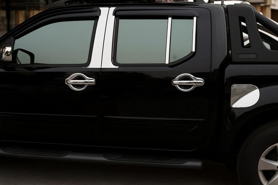 Nissan Navara 2006-2015 Chrome Pillar Covers (6 pcs, Stainless Steel) Image