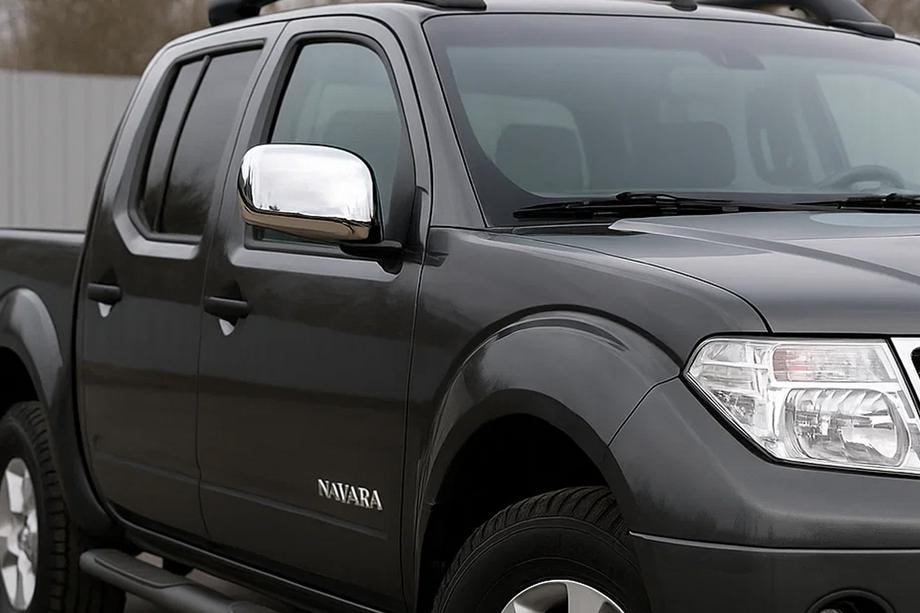 Nissan Navara 2006-2015 Mirror Covers (2 pcs, Stainless Steel) With Turn Signal Image
