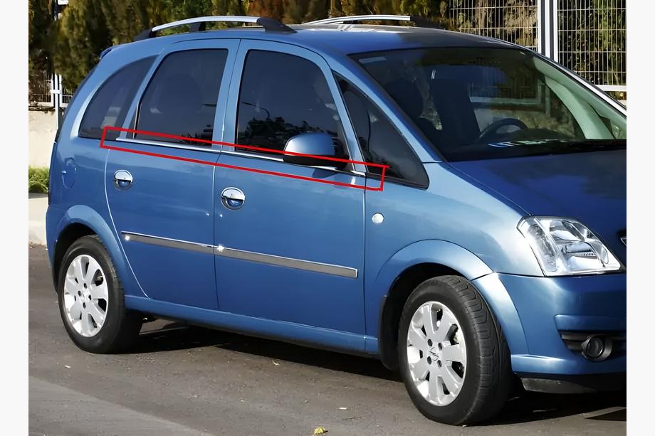 Opel Meriva 2002-2010 Exterior window trim stainless steel (4 pcs) Image