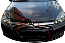 Opel Astra H 2004-2013 Chrome Grille Covers (4 pcs, Stainless Steel) photo 1
