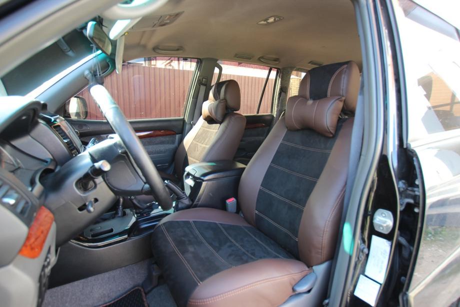 Toyota Land Cruiser Prado 120 2002-2009 Car seat covers eco-leather+fabric+alcantara Antara A088 (full interior) Photo 2