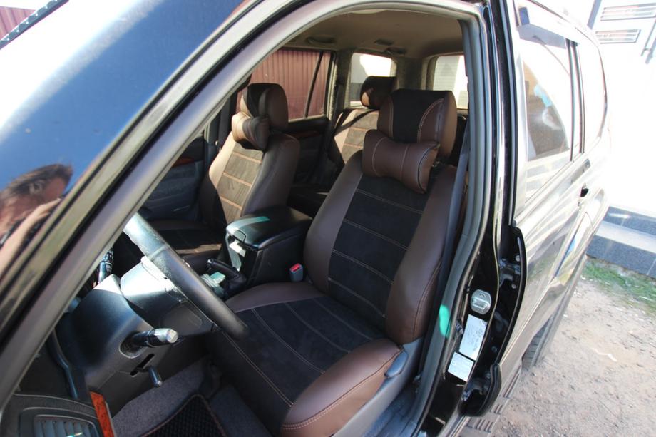 Toyota Land Cruiser Prado 120 2002-2009 Car seat covers eco-leather+fabric+alcantara Antara A088 (full interior) Photo 1