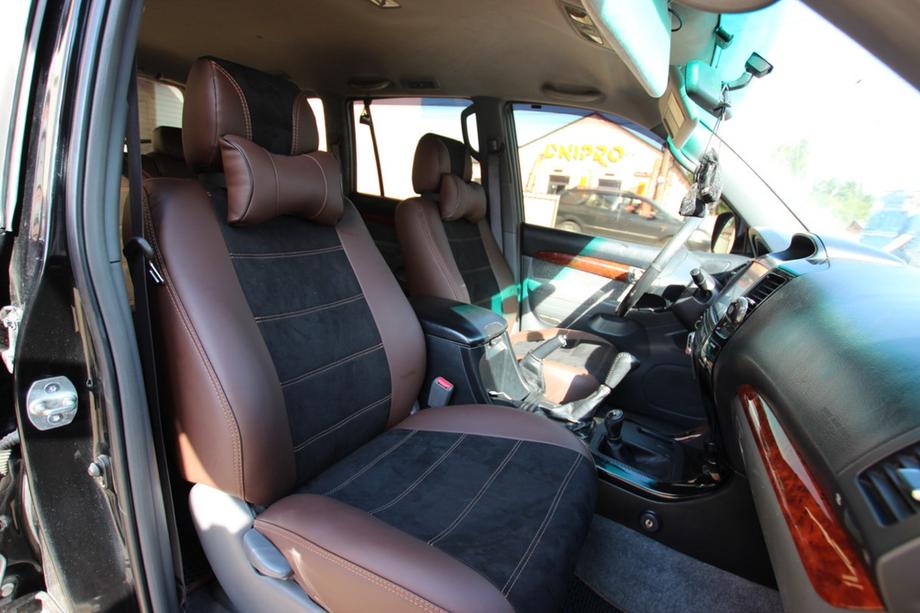 Toyota Land Cruiser Prado 120 2002-2009 Car seat covers eco-leather+fabric+alcantara Antara A088 (full interior) Photo 4