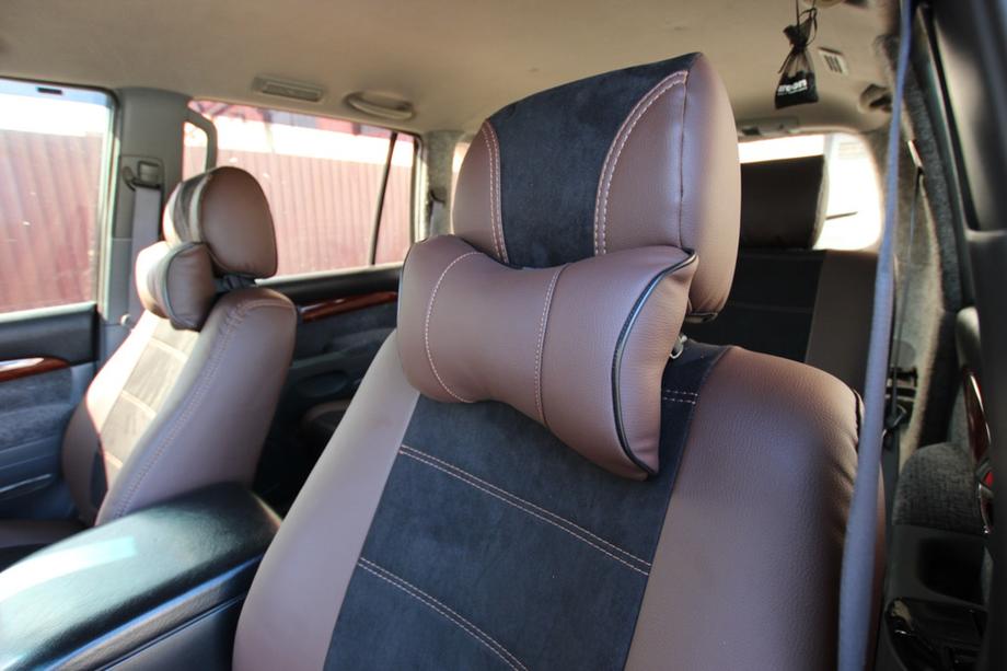 Toyota Land Cruiser Prado 120 2002-2009 Car seat covers eco-leather+fabric+alcantara Antara A088 (full interior) Photo 5