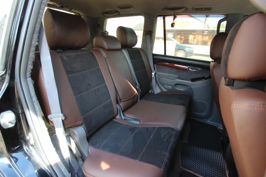 Toyota Land Cruiser Prado 120 2002-2009 Car seat covers eco-leather+fabric+alcantara Antara A088 (full interior) Photo 7