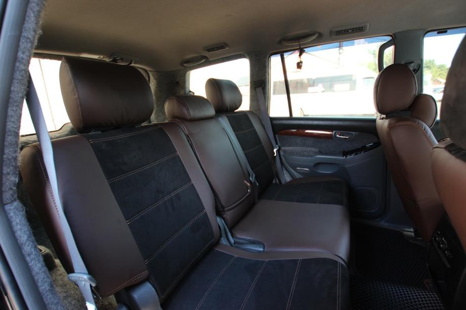 Toyota Land Cruiser Prado 120 2002-2009 Car seat covers eco-leather+fabric+alcantara Antara A088 (full interior) Photo 8