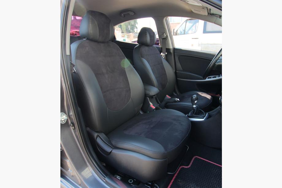 Hyundai Accent 2011-2017 Car seat covers eco-leather+fabric+alcantara Antara A001 (full interior) Image