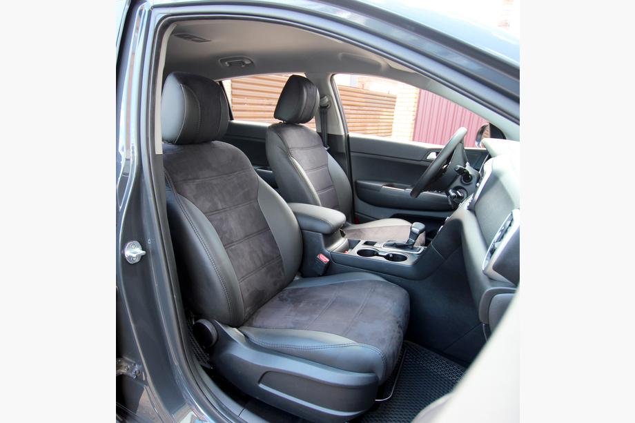 Kia Sportage 2015-2021 Car seat covers eco-leather+fabric+alcantara Antara A001 (full interior) Photo 1