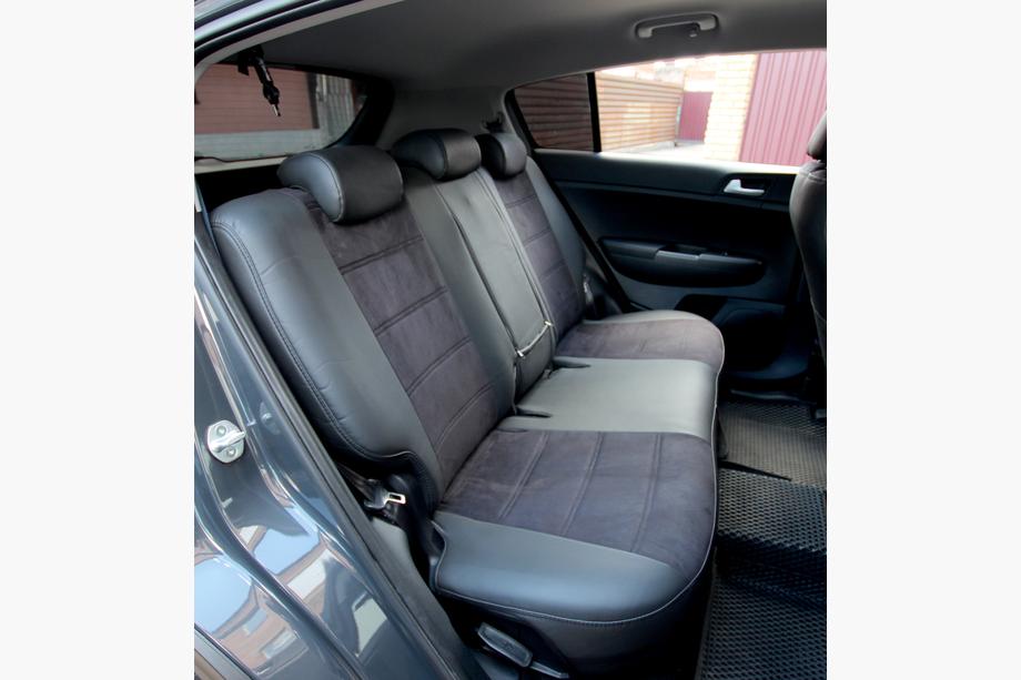 Kia Sportage 2015-2021 Car seat covers eco-leather+fabric+alcantara Antara A001 (full interior) Photo 5