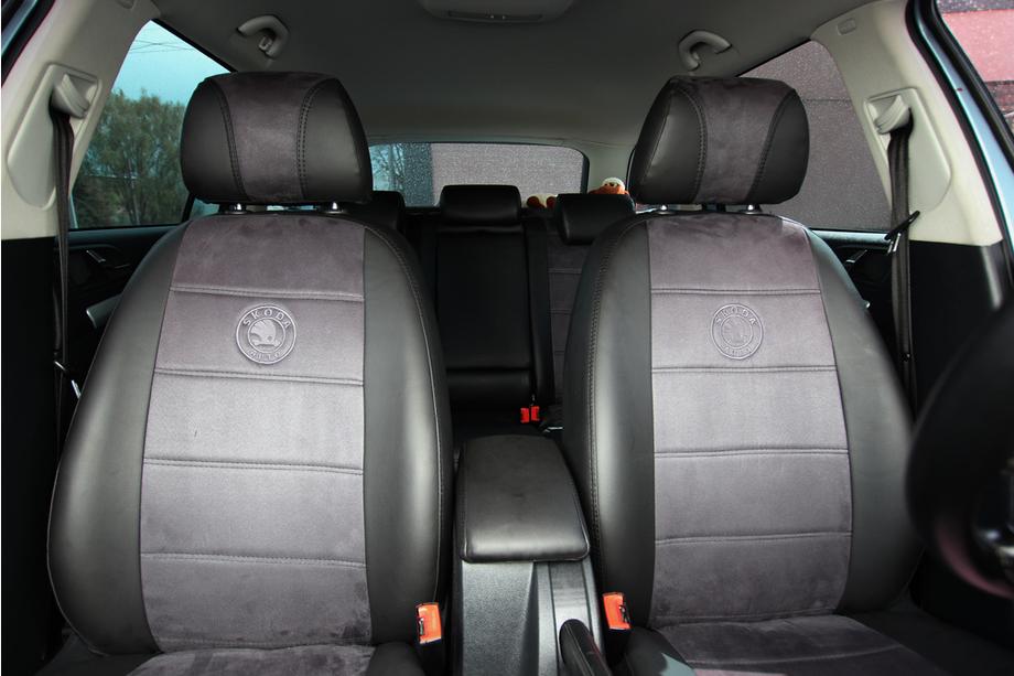 Skoda Octavia II A5 2006-2010 Car seat covers eco-leather+fabric+alcantara Antara A001 (full interior) Photo 6