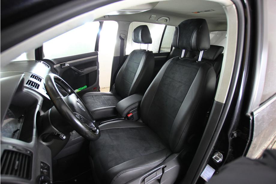 Volkswagen Touran 2003-2010 Car seat covers eco-leather+fabric+alcantara Antara A001 (full interior) Photo 7