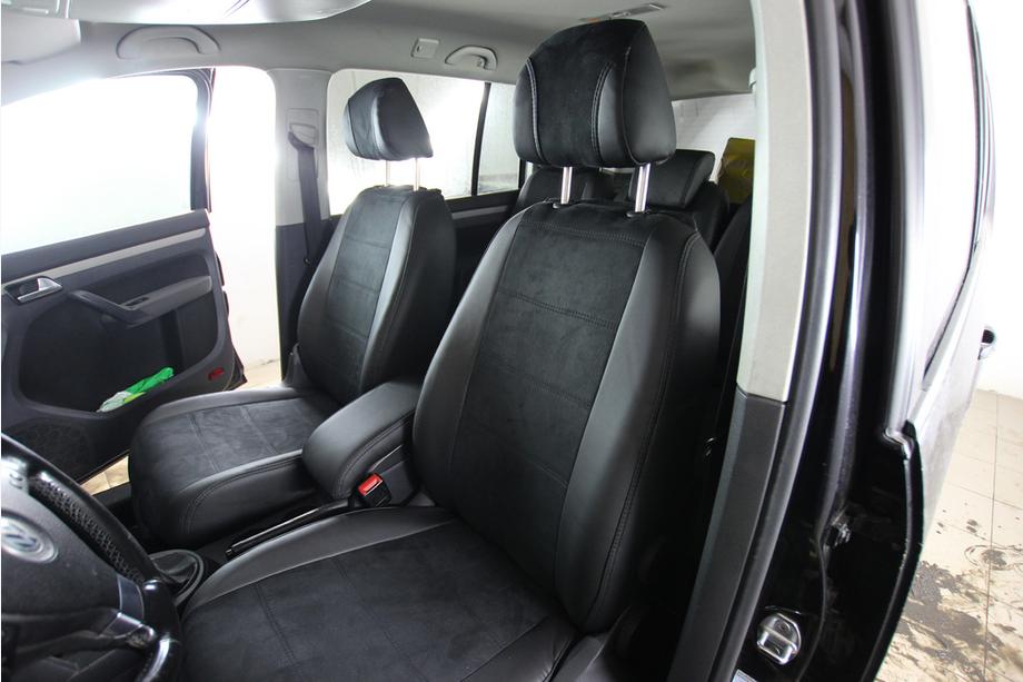 Volkswagen Touran 2003-2010 Car seat covers eco-leather+fabric+alcantara Antara A001 (full interior) Photo 11