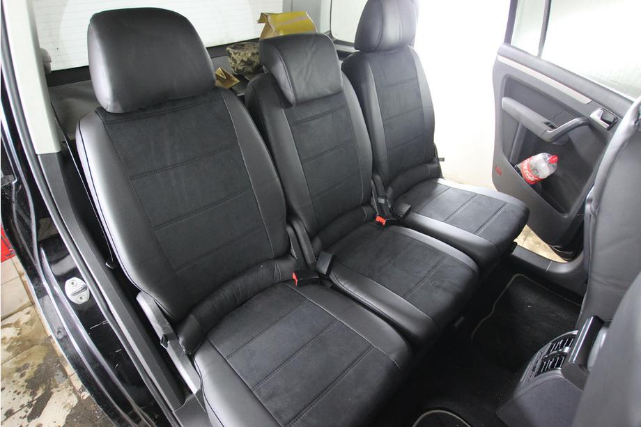 Volkswagen Touran 2003-2010 Car seat covers eco-leather+fabric+alcantara Antara A001 (full interior) Photo 3