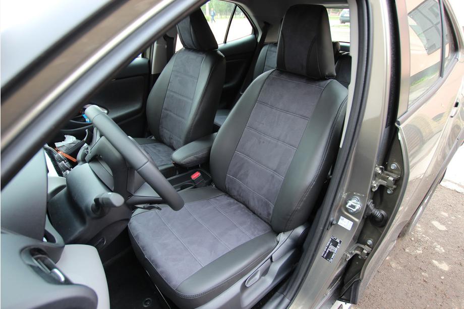 Toyota Yaris/Yaris Cross (XP210) 2020- Car seat covers eco-leather+fabric+alcantara Antara A001 (full interior) Image