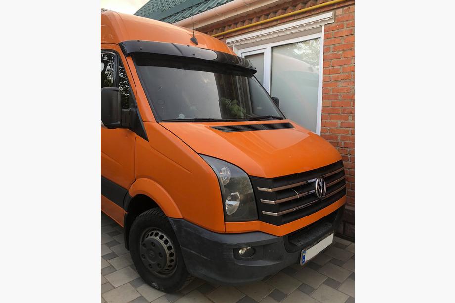 Volkswagen Crafter 2006-2016 Windshield visor on frame V2 (black gloss, 5mm) Photo 7