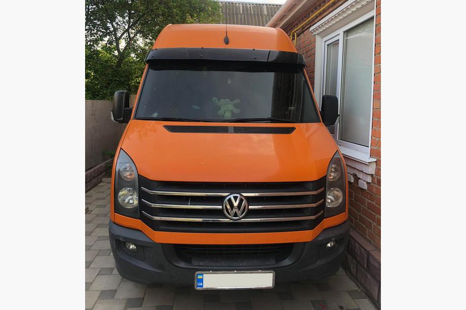 Volkswagen Crafter 2006-2016 Windshield visor on frame V2 (black gloss, 5mm) Photo 8