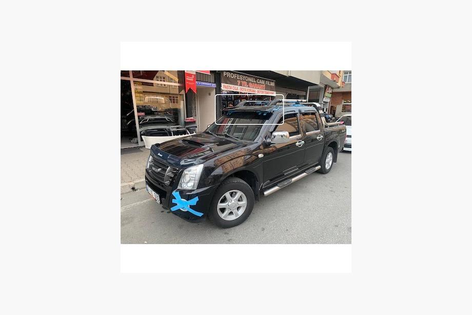 Isuzu D-Max 2011-2019 Windshield visor on frame V1 (black gloss, 5mm) Image