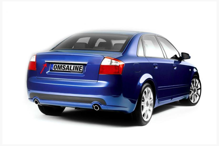 Audi A4 B6 2000-2004 Trunk trim above license plate OmsaLine stainless steel Image