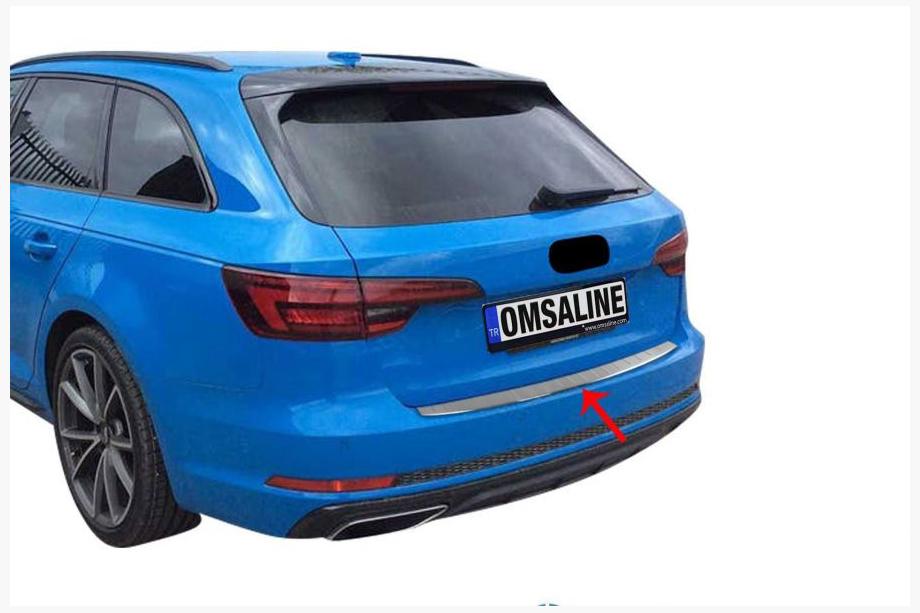 Audi A4 B9 2015-2024 Rear Bumper Protector OmsaLine (Avant, Stainless Steel) Image
