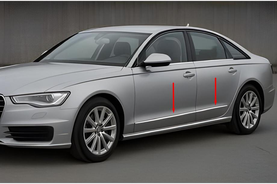 Audi A6 C7 2011-2017 Chrome Door Moldings (6 pcs) Image