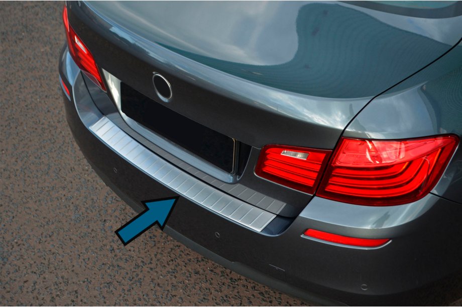 BMW 5 Series F10/F11 2010–2016 Rear bumper protector OmsaLine (SD, stainless steel) Image