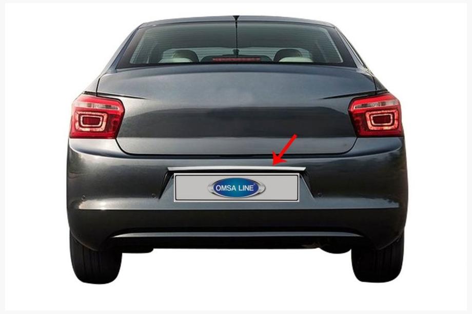 Citroen C-Elysee 2013-2022 Chrome Trim Above License Plate (Stainless Steel) Image