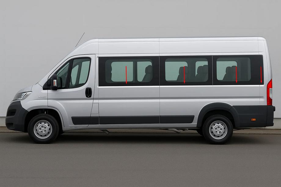 Fiat Ducato 2006-2025 Lower Window Trim Set Stainless Steel Image