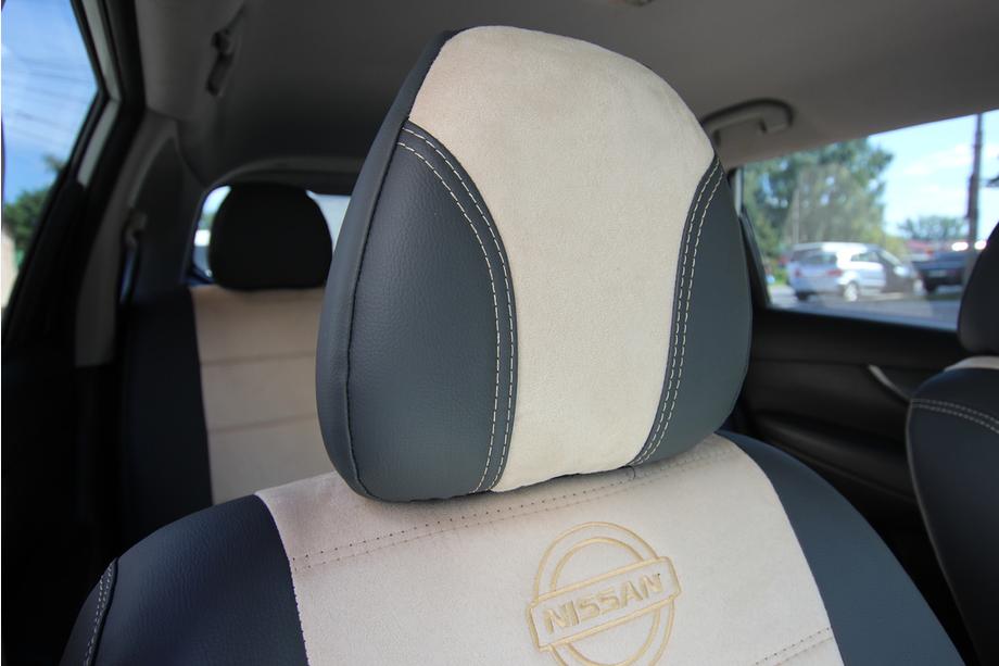 Nissan X-trail T32/Rogue 2014-2021 Car Seat Covers Eco Leather+Fabric+Alcantara Antara A0013 (Full Set) Photo 12
