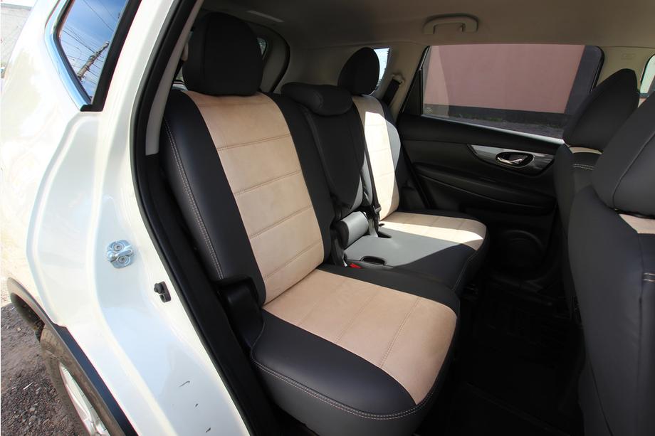 Nissan X-trail T32/Rogue 2014-2021 Car Seat Covers Eco Leather+Fabric+Alcantara Antara A0013 (Full Set) Photo 4