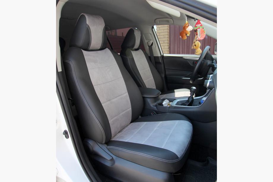 Toyota Rav 4 2019–2025 Car Seat Covers Eco Leather+Fabric+Alcantara Antara A0010 (Full Set) Image