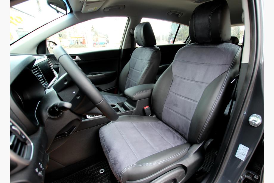 Kia Sportage 2021- Car Seat Covers Eco Leather+Fabric+Alcantara Antara A0010 (Full Set) Photo 1