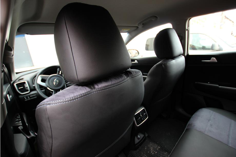 Kia Sportage 2021- Car Seat Covers Eco Leather+Fabric+Alcantara Antara A0010 (Full Set) Photo 11