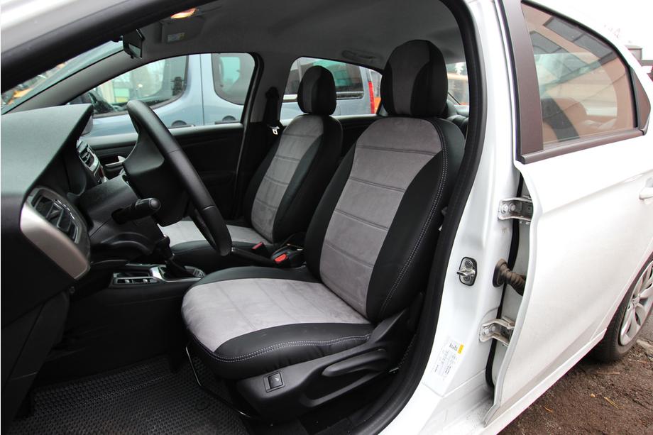 Citroen C-Elysee 2013-2022 Car Seat Covers Eco Leather+Fabric+Alcantara Antara A0010 (Full Set) Image