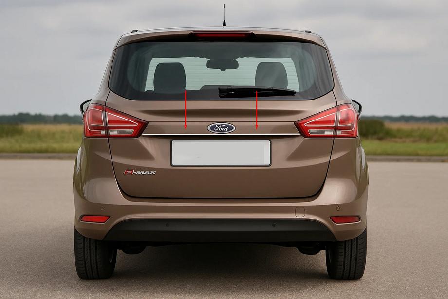 Ford B-Max 2012-2017 Chrome trim above license plate (stainless steel) Image