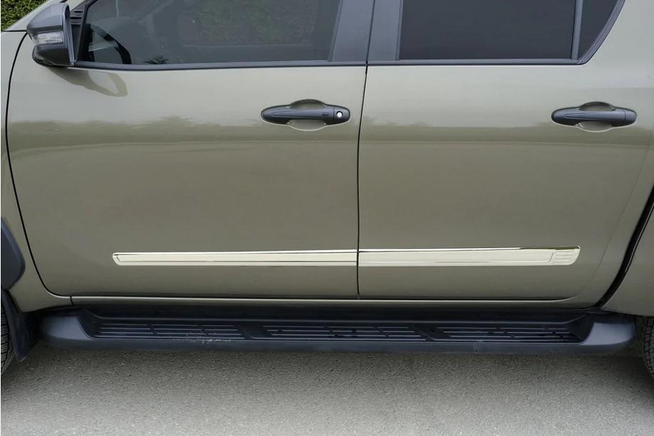 Ford Ranger 2011–2022 Stainless Steel Door Moldings (4 pcs) Image