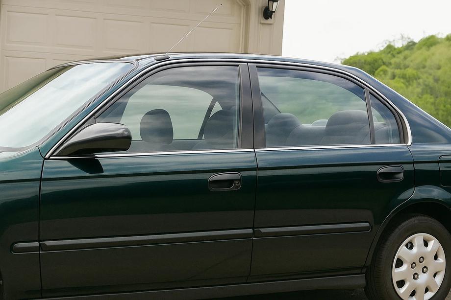 Honda Civic 1995-2001 Exterior window trim stainless steel (4 pcs) Image