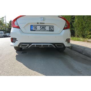 Rear bumper diffuser (Meliset, color-matched) Honda Civic Sedan X 2016-2021 photo 2