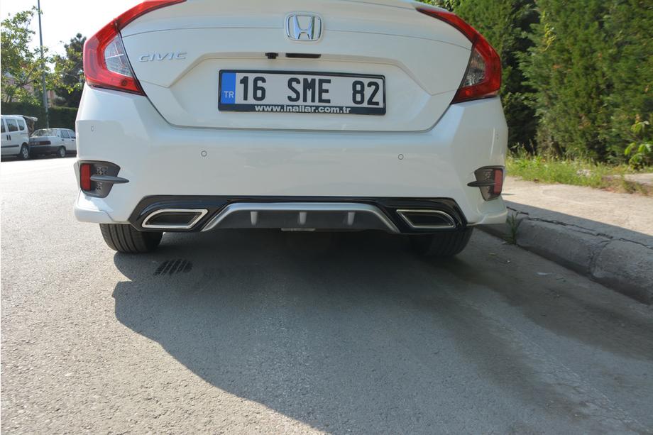 Honda Civic Sedan X 2016-2021 Rear bumper diffuser (Meliset, color-matched) Photo 2