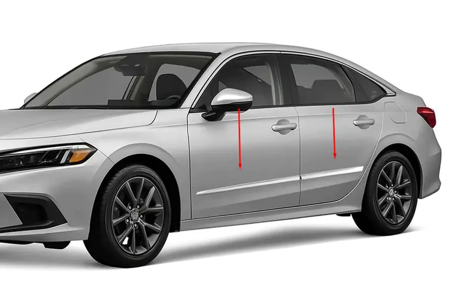 Honda Civic Sedan 2021- Stainless Steel Door Moldings (4 pcs) Image