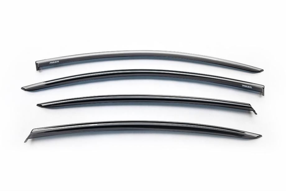 Volkswagen Passat B6 2006-2012 Window deflectors with chrome molding SD (EU, 4 pcs, Niken) Photo 6