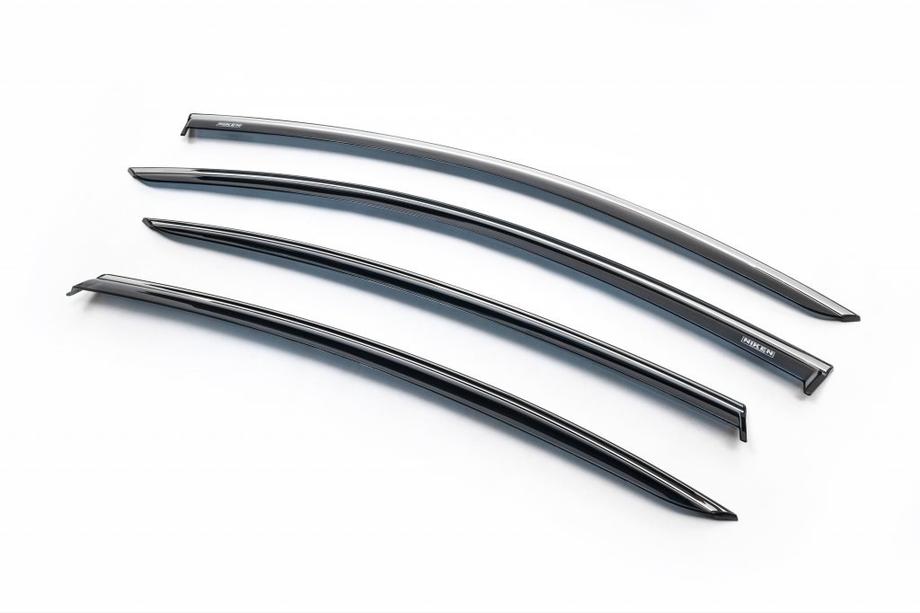 Volkswagen Passat B6 2006-2012 Window deflectors with chrome molding SD (EU, 4 pcs, Niken) Photo 5
