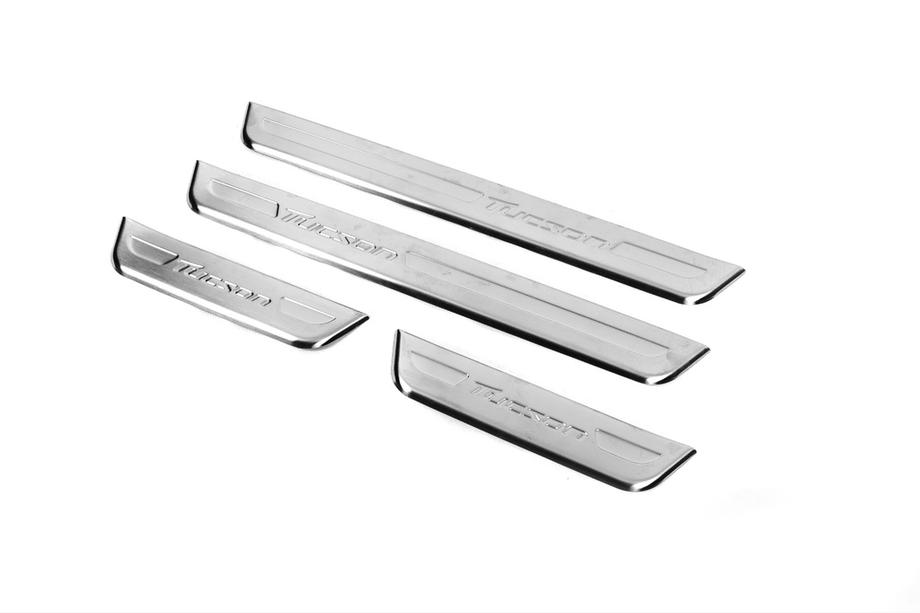 Hyundai Tucson TL 2016-2021 Door Sill Protectors OmsaLine (4 pcs, Stainless Steel) Photo 1