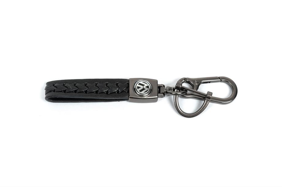 Volkswagen Leather Keychain V2 with Volkswagen Logo Image