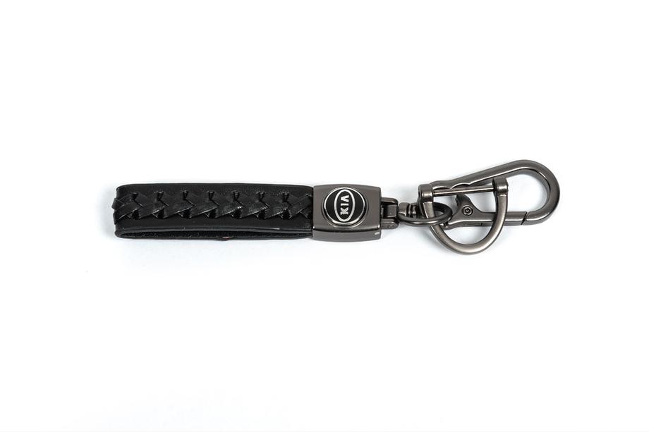 KIA Leather Keychain V2 with KIA Logo Image